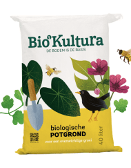 Foto van een zak Bio-Kultura Biologische Potgrond verkrijgbaar bij DeDuurzameTuin.nl