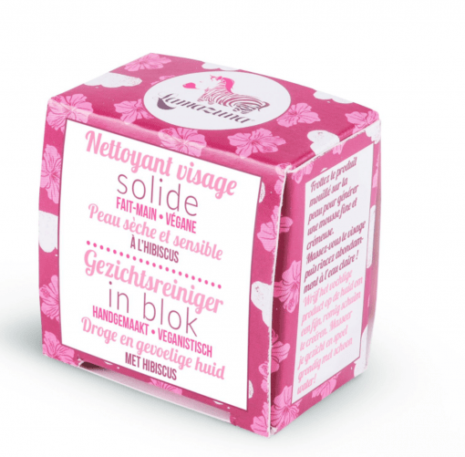Lamazuna Gezichtsreiniger Gevoelige Huid heeft door de toevoeging van Hibiscus een prima rustgevende werking op een droge huid. Vegan product!