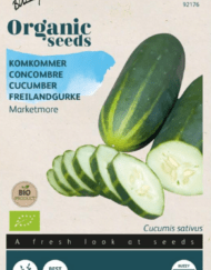 Foto van een zakje Komkommer Marketmore Bio verkrijgbaar bij DeDuurzameTuin.nl