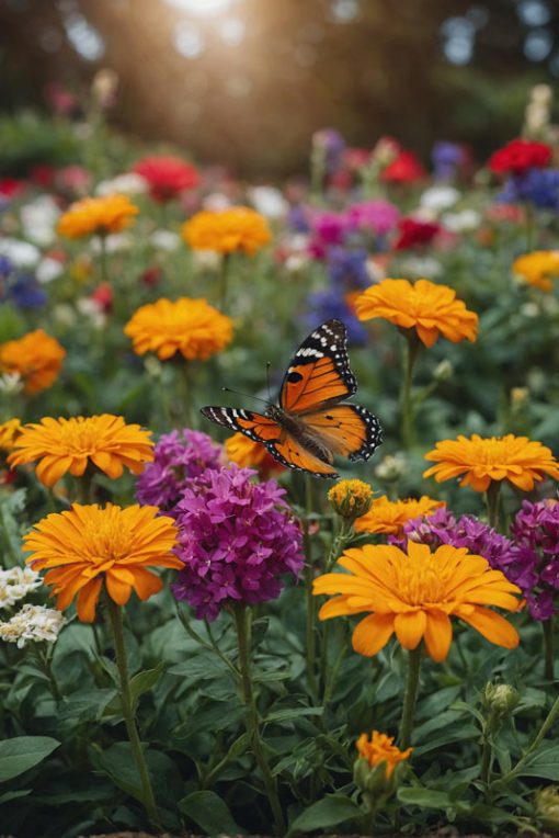 Snijbloemen zaden-mengsel trekt vlinders aan