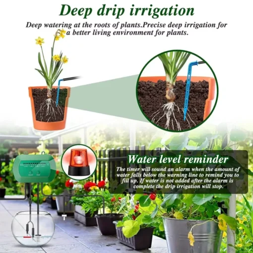 Irrigatiesysteem meet waterniveau en waarschuwt