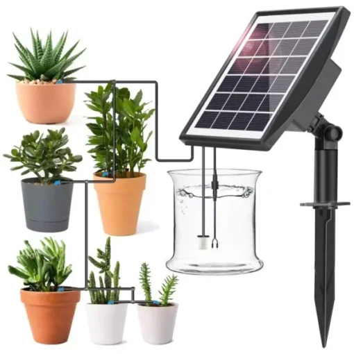 Irrigatiesysteem voor 15 potplanten op zonne-energie