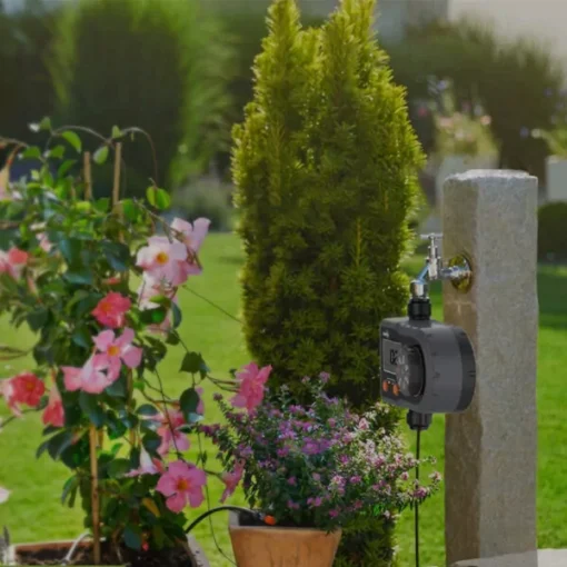 Digitale irrigatietimer Rainpoint met potplanten