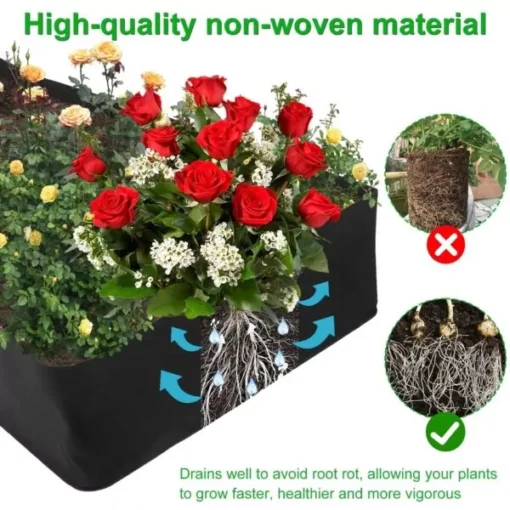 PlantGrowBag kant en klaar verhoogd moestuinbed in je moestuin is vochtdoorlatend