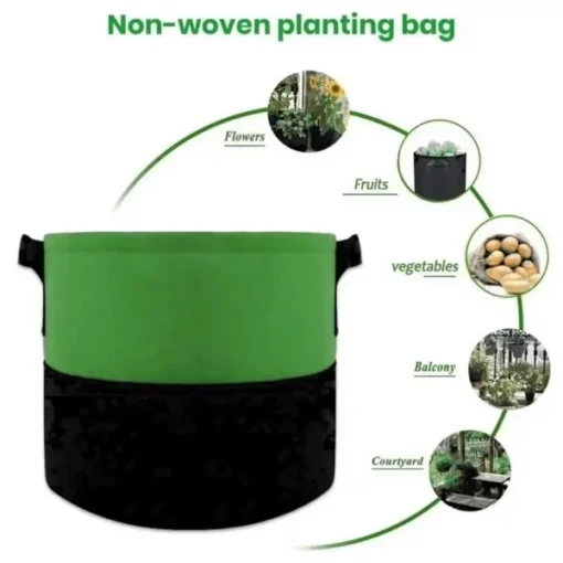 Plantgrowbag kweekzak 18 liter grijs-groen toepassingen
